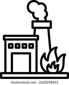 Incineration Icon Line Vector Illustration