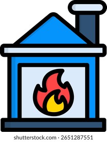 Incineration Icon Lineal Color Vector Illustration