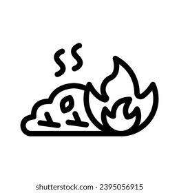 die Verbrennungslinie Symbol, Vektorgrafik. Einfache Vektorgrafik von Elementen, geeignet für Anwendungen, Websites und Präsentationen einzeln auf weißem Hintergrund