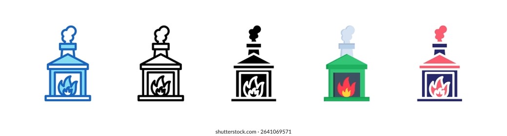 Incineration Multiple Style Icon Set Collection.