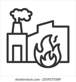 Incineration Outline Icon Vector Illustration