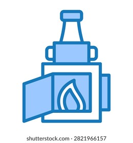 Incinerator Icon Blue Dualtone Design Vector Illustration