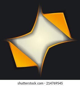 Incision in the paper crosswise with imitation ajar. 3D template design. Vector eps 10