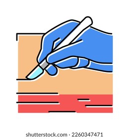 incision surgery color icon vector. incision surgery sign. isolated symbol illustration