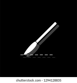 Incision surgery. White flat simple icon with shadow