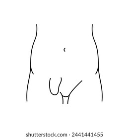 Incisional hernia line icon. Vector isolated element. Editable stroke.