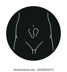 Incisional hernia line icon. Vector isolated element. Editable stroke.