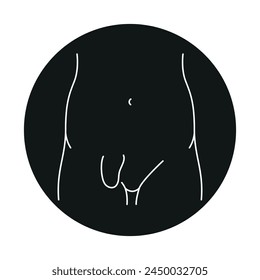Incisional hernia line icon. Vector isolated element. Editable stroke.