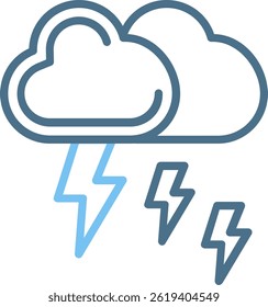 Inclement Weather Line Two Colour Icon