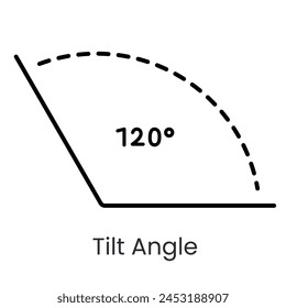 Icono de Vector de línea de ángulo de inclinación con trazo editable