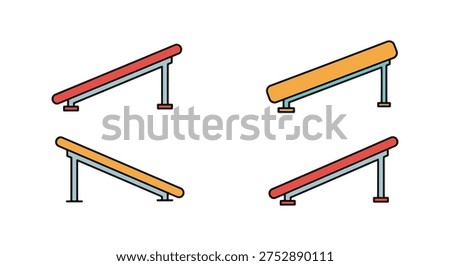Incline Bench Line art vector minimal contemporary abstract color