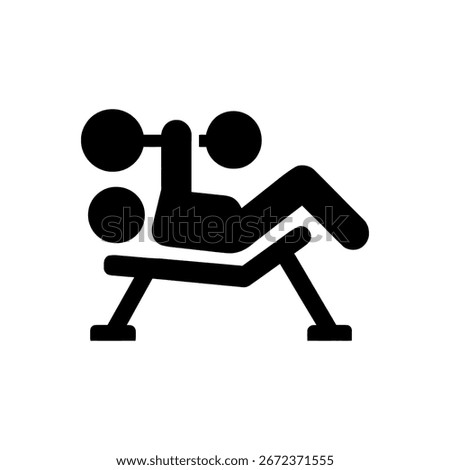 Incline Bench Press Icon Isolated On White Background