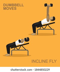 Incline Fly Dumbbell Moves Manga Gym Set Illustration