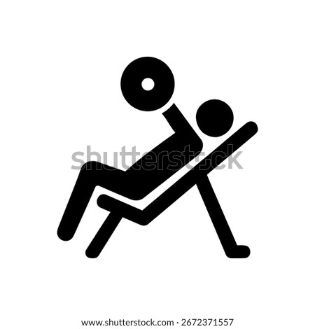 Incline Press Exercise Icon Isolated On White Background