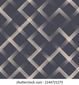 Incline Square Shapes Geometric Linear Structure Vector Seamless Pattern Modern Art Abstract Background. Old Fashion Classic Continuous Wallpaper. Wrapping Paper Repetitive Faded Subtle Grainy Texture