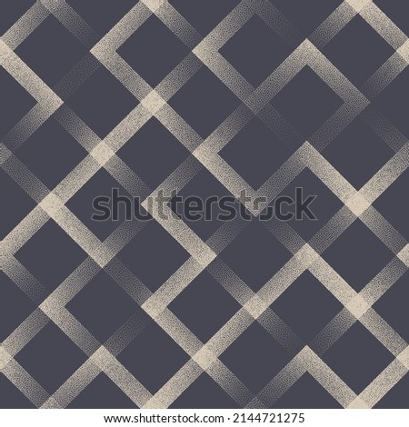 Incline Square Shapes Geometric Linear Structure Vector Seamless Pattern Modern Art Abstract Background. Old Fashion Classic Continuous Wallpaper. Wrapping Paper Repetitive Faded Subtle Grainy Texture