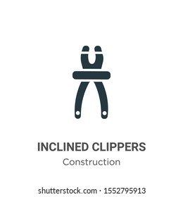 Inclined clippers vector icon on white background. Flat vector inclined clippers icon symbol sign from modern construction collection for mobile concept and web apps design.