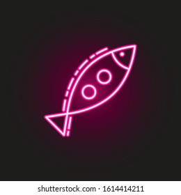 Inclined fish neon style icon. Simple thin line, outline vector of judaism icons for ui and ux, website or mobile application