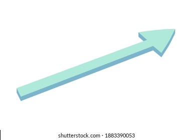 Inclined flat arrow pointing up