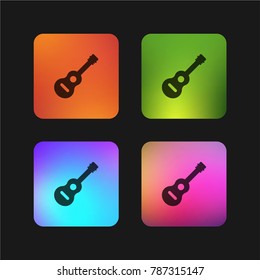 Inclined Guitar four color gradient app icon design