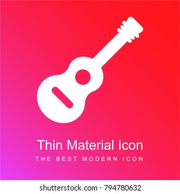 Inclined Guitar red and pink gradient material white icon minimal design
