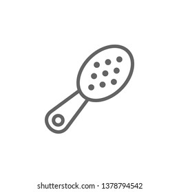 inclined hairbrush outline icon. Elements of Beauty and Cosmetics illustration icon. Signs and symbols can be used for web, logo, mobile app, UI, UX