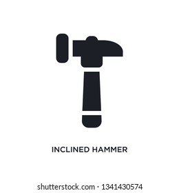 inclined hammer isolated icon. simple element illustration from construction concept icons. inclined hammer editable logo sign symbol design on white background. can be use for web and mobile