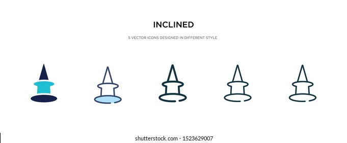 inclined icon in different style vector illustration. two colored and black inclined vector icons designed in filled, outline, line and stroke style can be used for web, mobile, ui