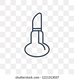 Inclined Lipstick vector outline icon isolated on transparent background, high quality linear Inclined Lipstick transparency concept can be used web and mobile