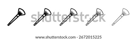 Inclined makeup brush icon filled flat sign concept for web design.
