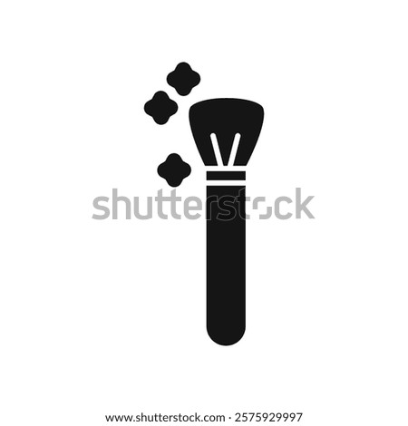 Inclined makeup brush icon Simple thin line flat symbol