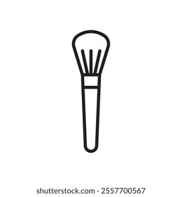 Inclined makeup brush icon Thin line art collection