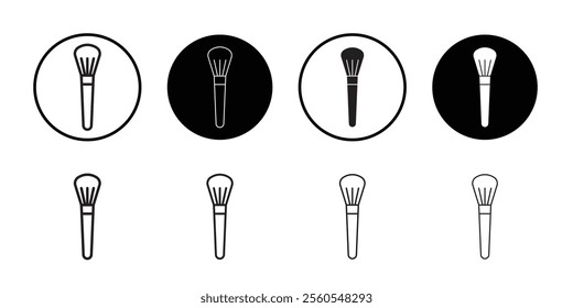 Inclined makeup brush icon Thin line flat illustration