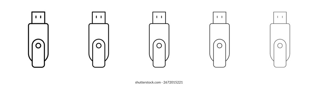 Icono de pendrive inclinado lleno de concepto de señal plana para el Diseño web.
