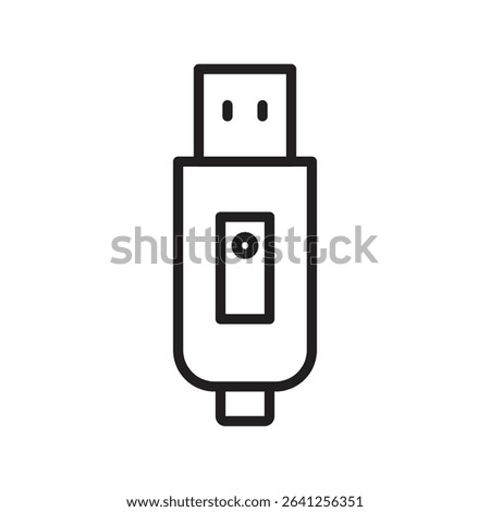 Inclined pendrive icon outline set sign