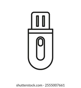 Inclined pendrive icon Simple thin line flat symbol