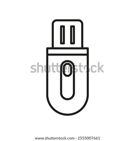 Inclined pendrive icon Simple thin line flat symbol
