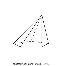 inclined pentagonal pyramid on a white background