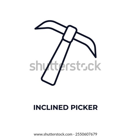 inclined picker  outline icon. Linear vector from construction concept. Thin line inclined picker  icon isolated on white background