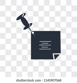 Inclined Pin vector icon isolated on transparent background, Inclined Pin logo concept