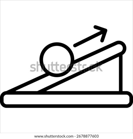Inclined Plane Icon Single Vector Collection