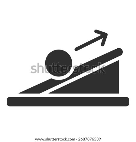 Inclined Plane Icon Single Vector Collection