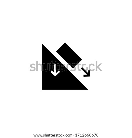 Inclined plane vector icon in black solid flat design icon isolated on white background
