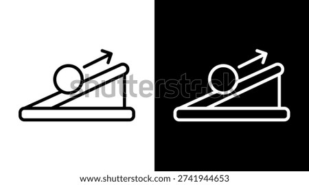 Inclined Plane White Icon Set Vector