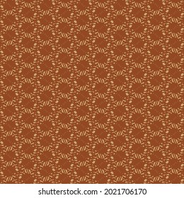 Inclined rectangular shapes, arranged in a column on a structure made of hatch. Artwork in ocher and beige.