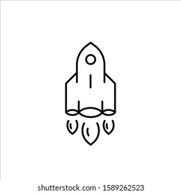 Inclined rocket icon. Startup vector icon. Rocket flat sign design. Rocket symbol pictogram