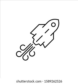 Inclined rocket icon. Startup vector icon. Rocket flat sign design. Rocket symbol pictogram