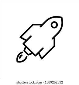 Inclined rocket icon. Startup vector icon. Rocket flat sign design. Rocket symbol pictogram