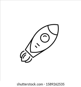 Inclined rocket icon. Startup vector icon. Rocket flat sign design. Rocket symbol pictogram
