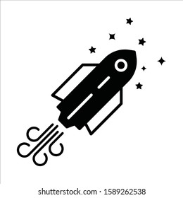 Inclined rocket icon. Startup vector icon. Rocket flat sign design. Rocket symbol pictogram